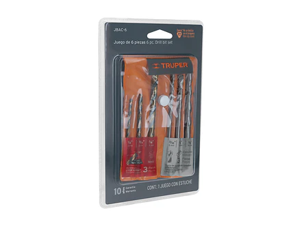 Juego de brocas para metal y concreto, 6 piezas TRUPER 11336 - Envío a todo Colombia | aztools.co