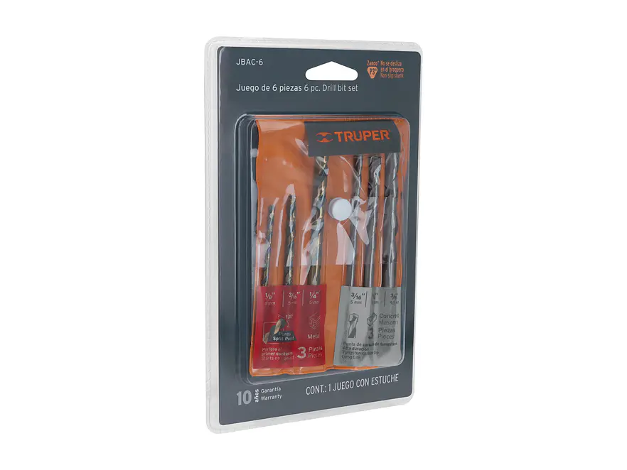 Juego de brocas para metal y concreto, 6 piezas TRUPER 11336 - Envío a todo Colombia | aztools.co