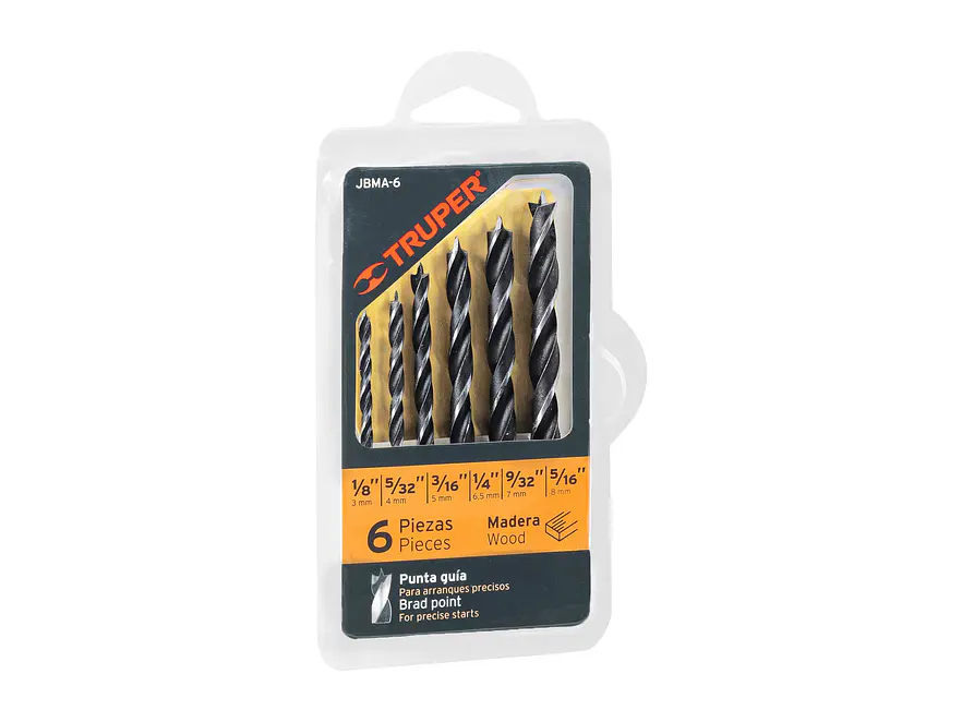 Juego de brocas para madera Truper 11337, 6 piezas  - Envío a todo Colombia | aztools.co