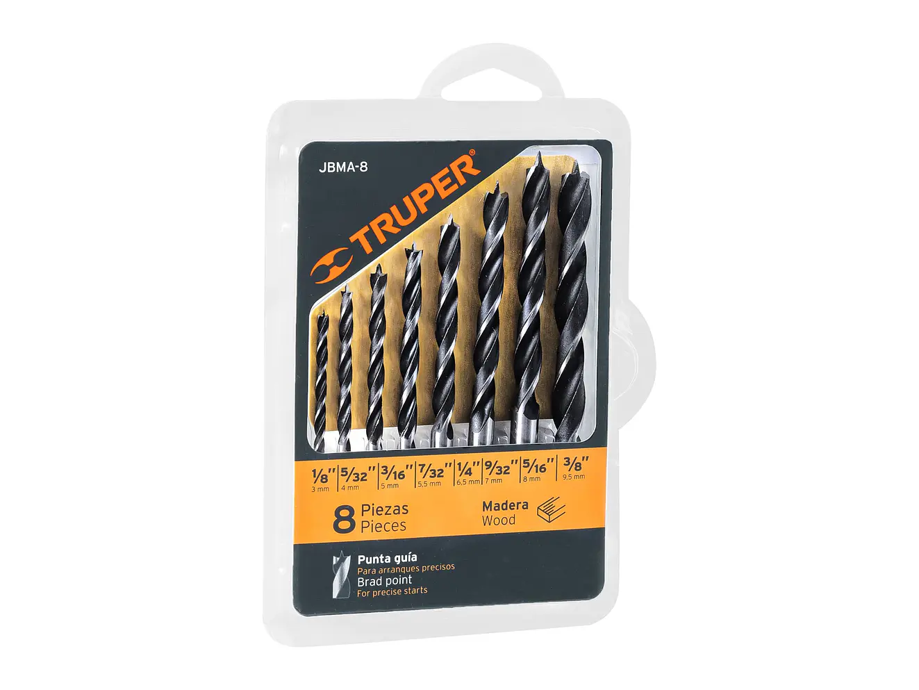 Juego de brocas para madera Truper 11338, 8 piezas  - Envío a todo Colombia | aztools.co