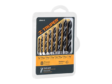 Juego de brocas para madera Truper 11338, 8 piezas  - Envío a todo Colombia | aztools.co