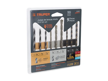 Juego de brocas mixto Truper 11339, 9 piezas  - Foto 1 | aztools.co