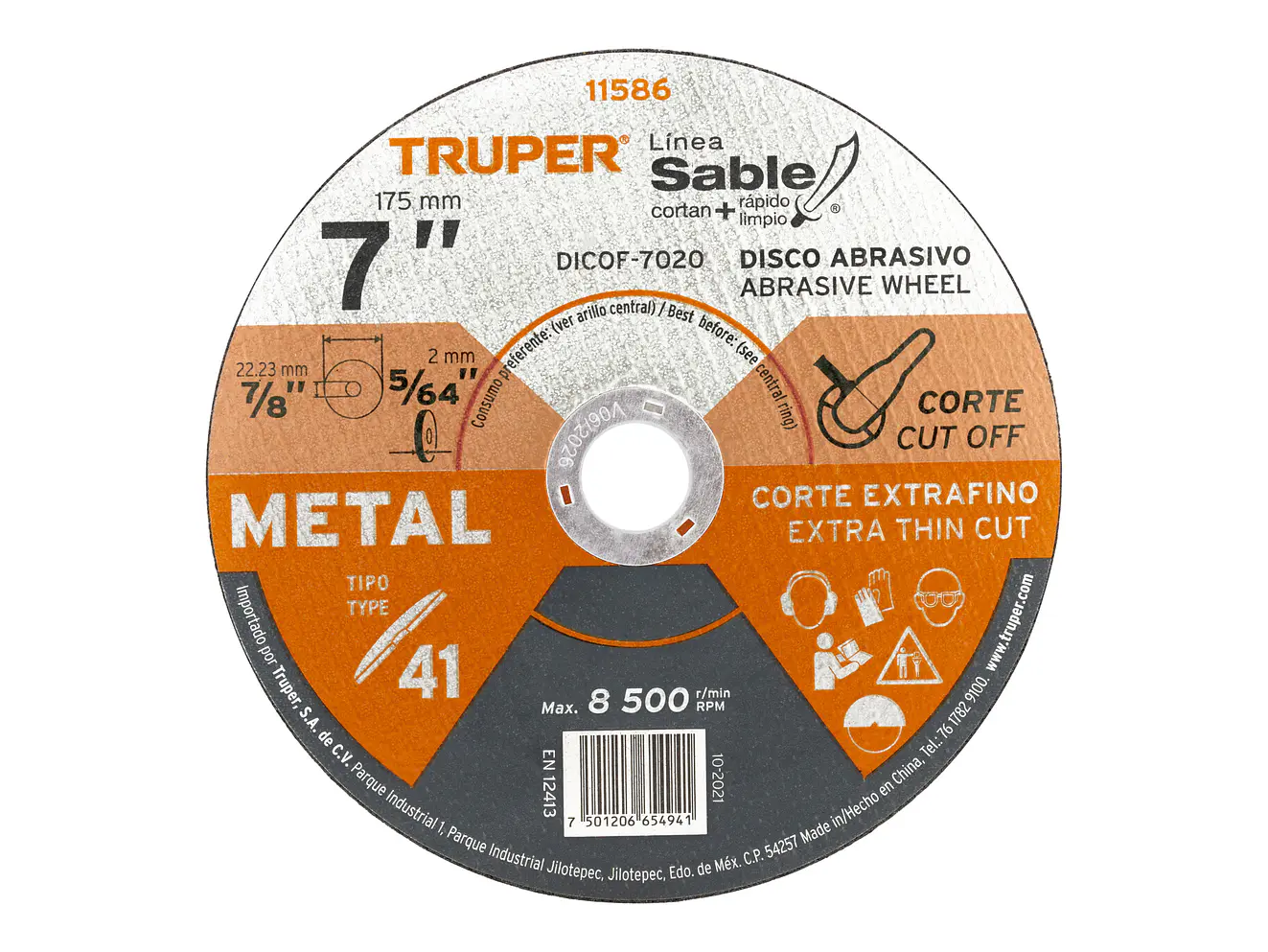 Disco Tipo 41, corte extrafino de metal Línea Sable 7