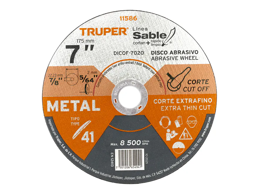 Disco Tipo 41, corte extrafino de metal Línea Sable 7