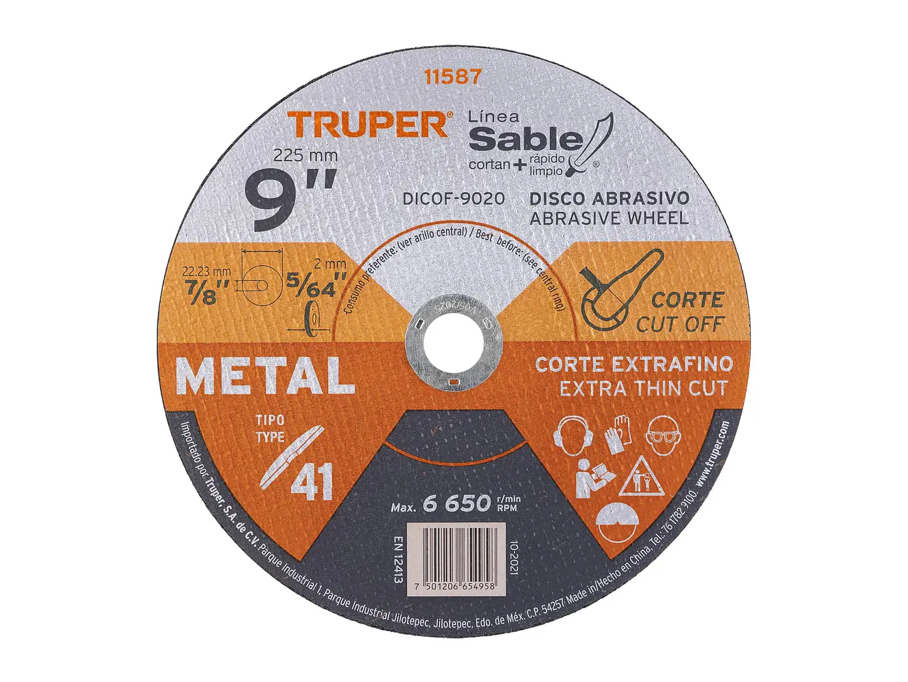 Disco Tipo 41, corte extrafino de metal Línea Sable 9