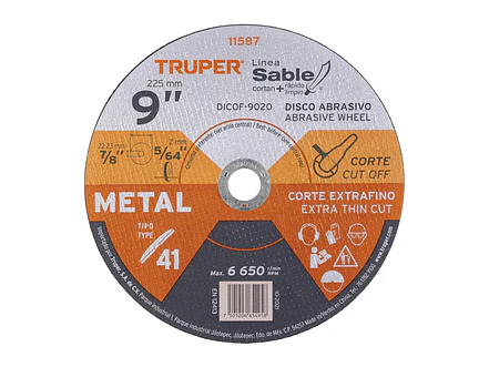 Disco Tipo 41, corte extrafino de metal Línea Sable 9