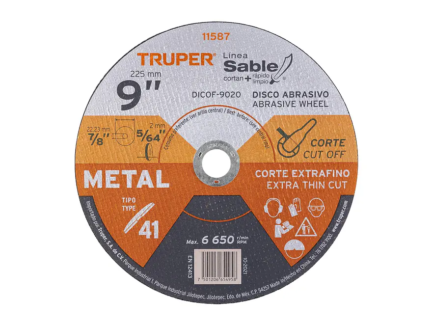 Disco Tipo 41, corte extrafino de metal Línea Sable 9