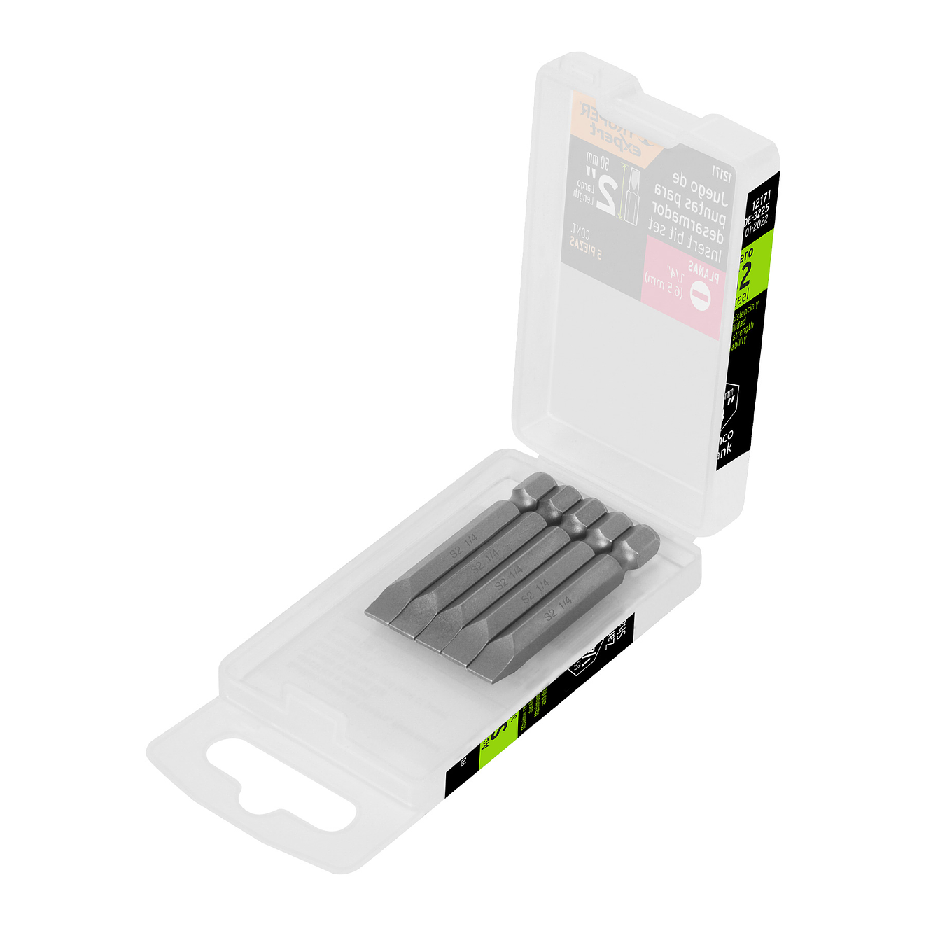 Puntas planas 1/4', 2', estuche con 5 piezas, Expert