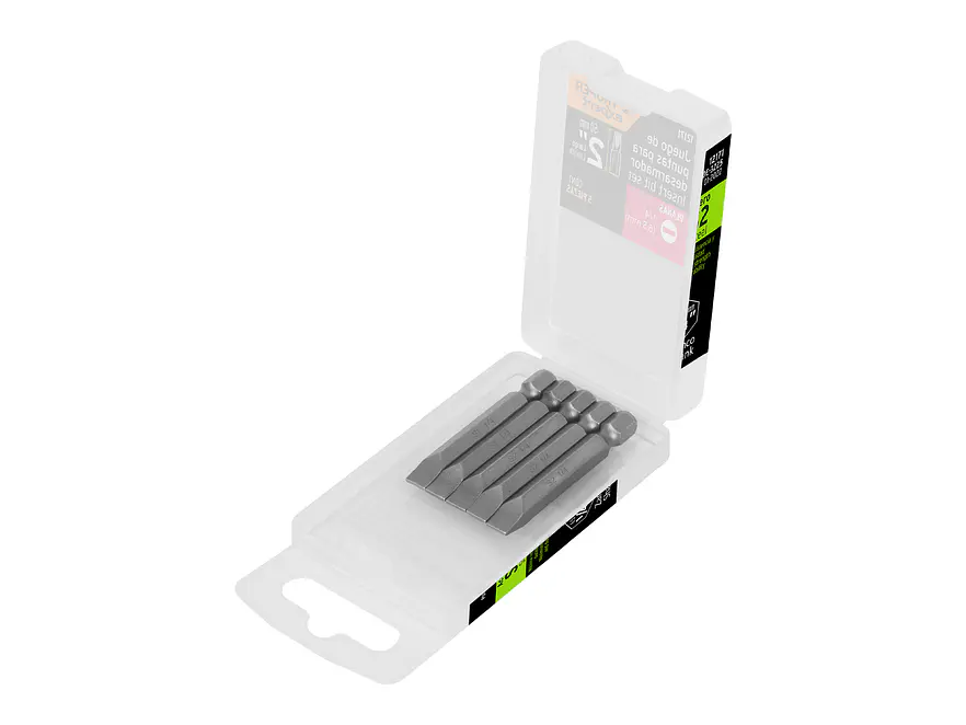 Puntas planas 1/4', 2', estuche con 5 piezas, Expert