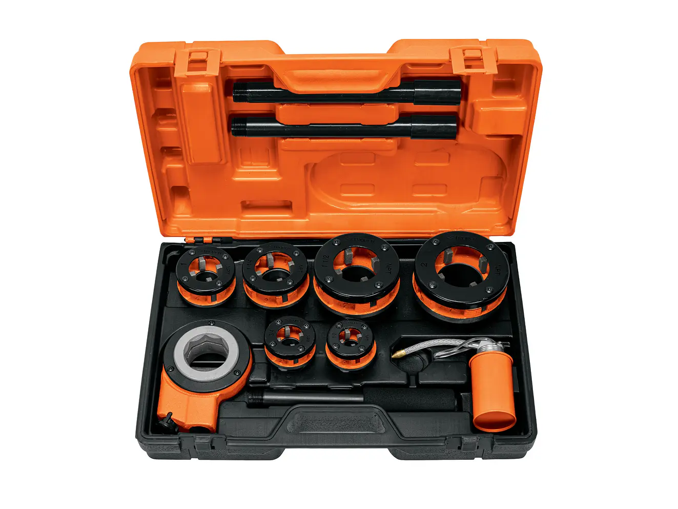 Juego de tarrajas para tubo 1/2 a 2 pulgadas Truper 13071, 8 piezas  - Foto 1 | aztools.co