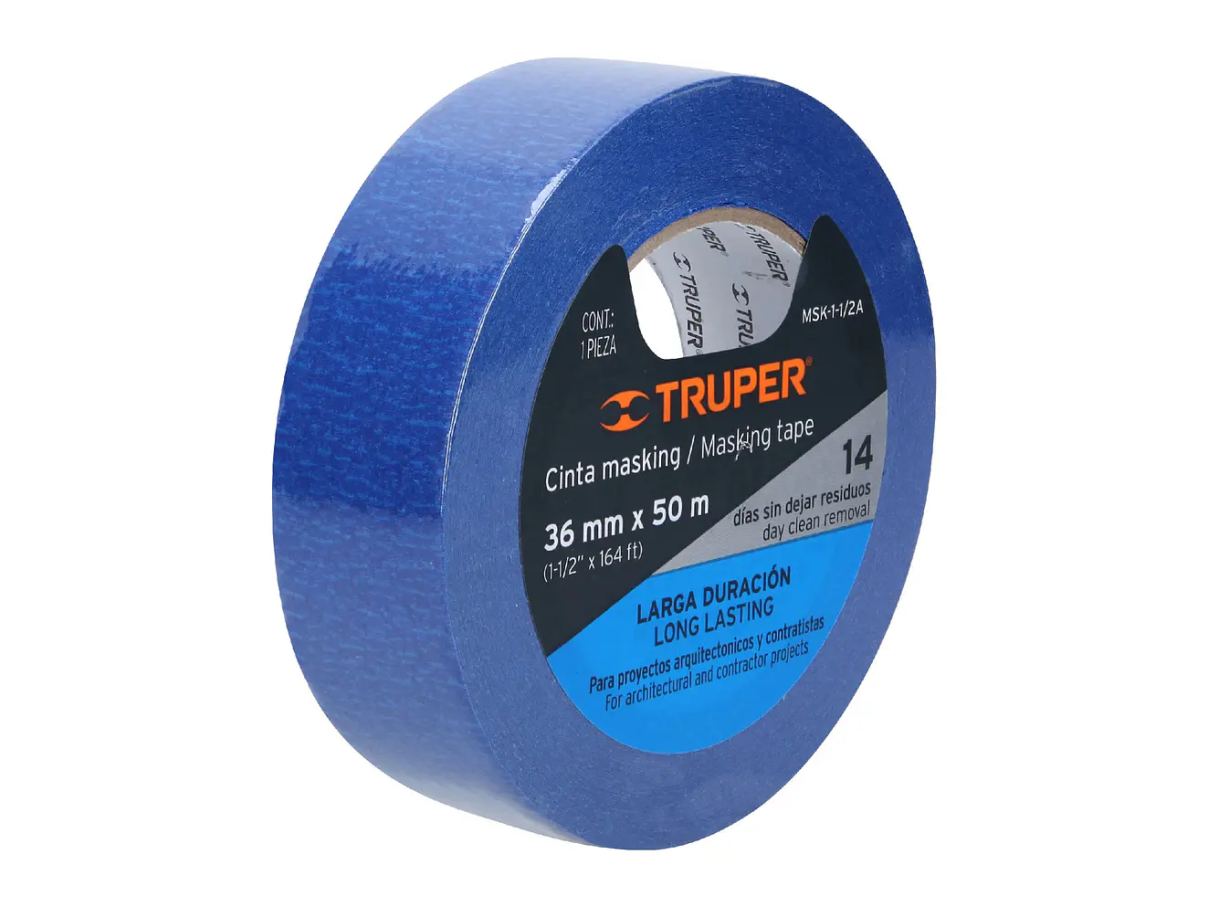 Masking tape, 1-1/2' x 50 m, azul