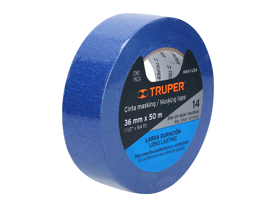 Masking tape, 1-1/2' x 50 m, azul