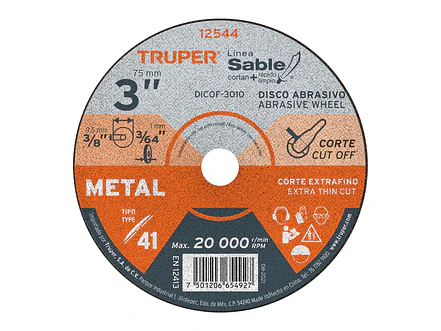 Disco para corte extrafino de metal, Tipo 41 , 3