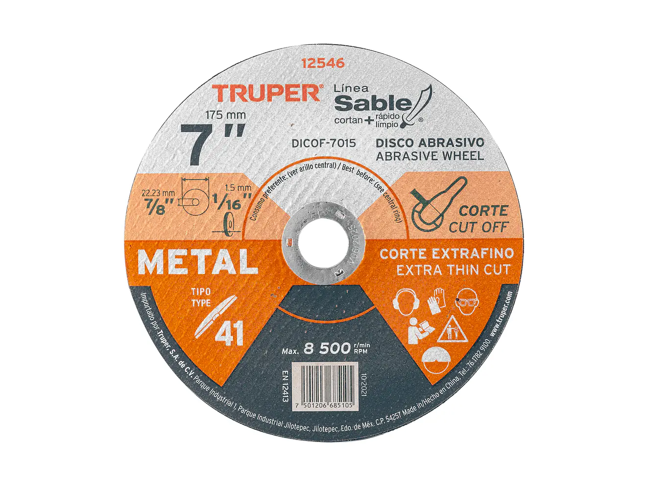 Disco Tipo 41, corte extrafino de metal Línea Sable 7