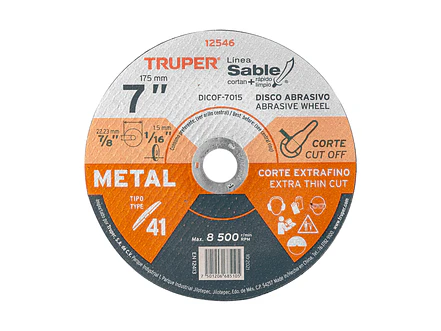Disco Tipo 41, corte extrafino de metal Línea Sable 7