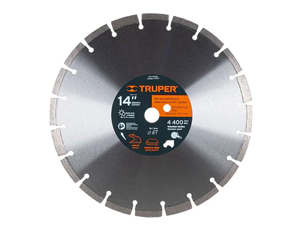 Disco de diamante, 14' para asfalto Truper 12547 - Foto 1 | aztools.co
