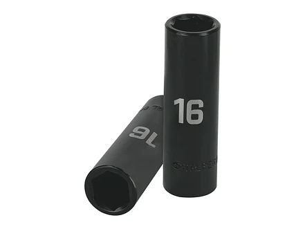 Dado de impacto, largo, 6 puntas, cuadro 1/2' de 16mm