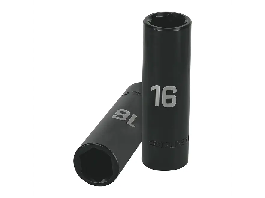 Dado de impacto, largo, 6 puntas, cuadro 1/2' de 16mm