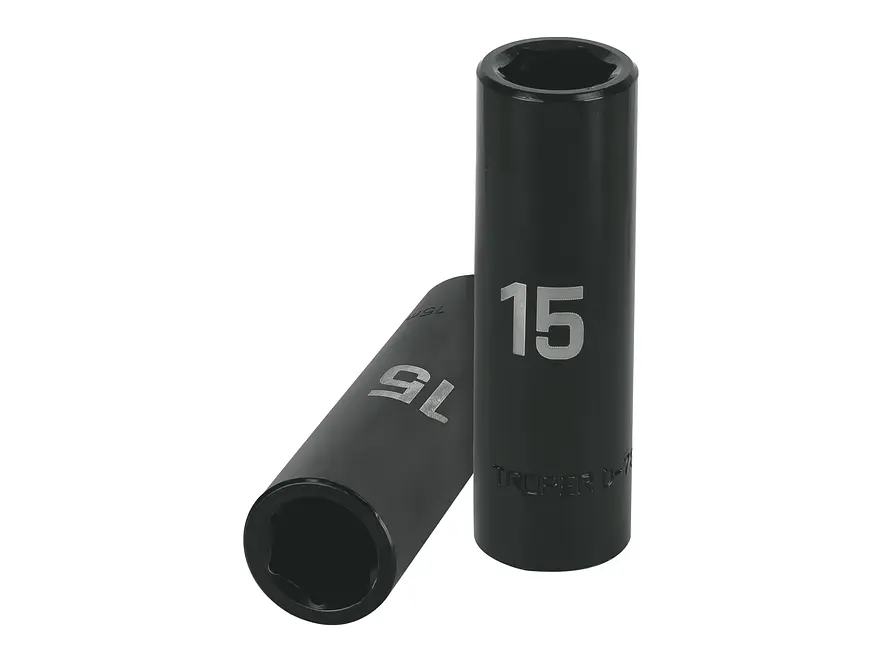 Dado de impacto, largo, 6 puntas, cuadro 1/2' de 15mm