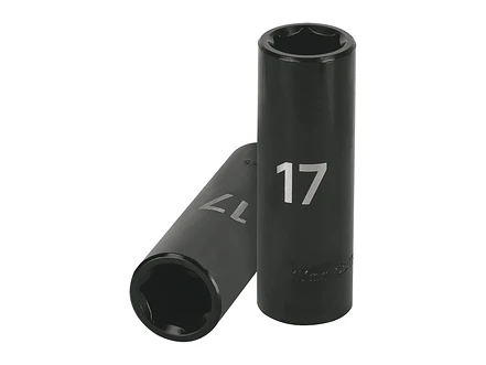 Dado de impacto, largo, 6 puntas, cuadro 1/2