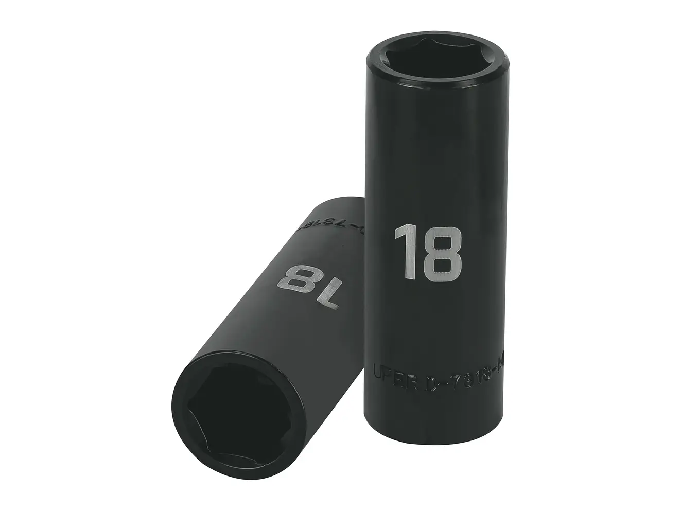 Dado de impacto, largo, 6 puntas, cuadro 1/2' de 18mm
