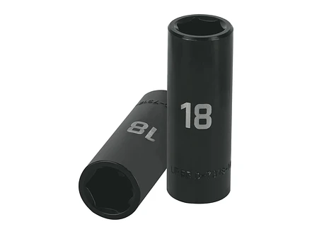 Dado de impacto, largo, 6 puntas, cuadro 1/2' de 18mm