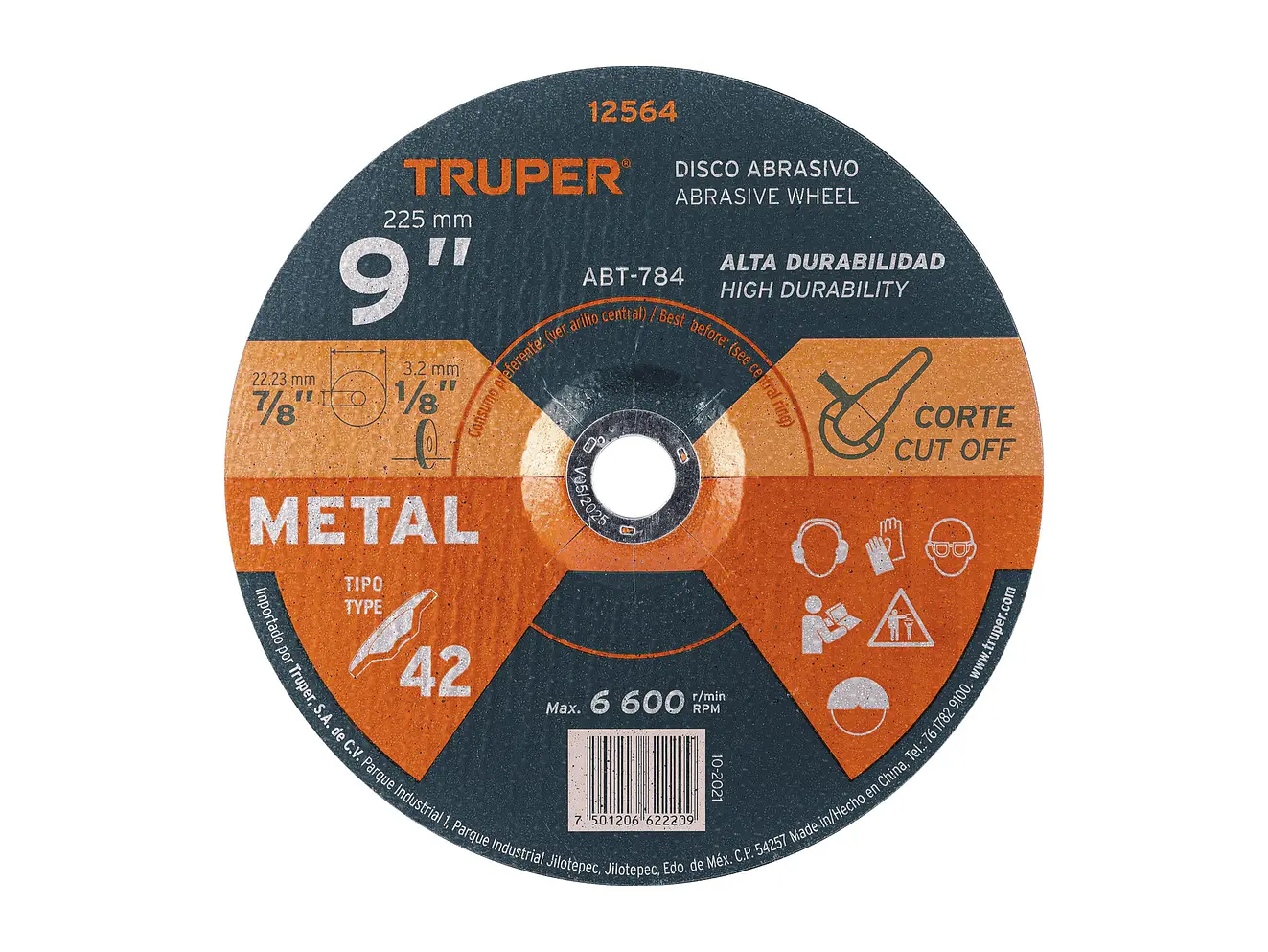 Disco para corte de metal, tipo 27, diámetro 9' TRUPER 12564 - Envío a todo Colombia | aztools.co