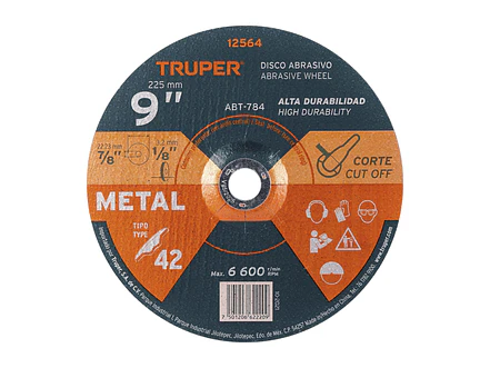 Disco para corte de metal, tipo 27, diámetro 9' TRUPER 12564 - Envío a todo Colombia | aztools.co