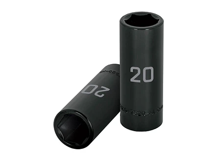 Dado de impacto, largo, 6 puntas, cuadro 1/2' de 20mm