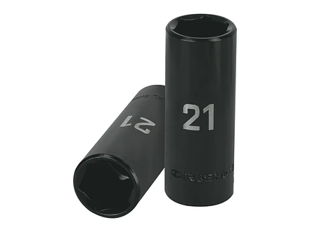 Dado de impacto, largo, 6 puntas, cuadro 1/2' de 21mm