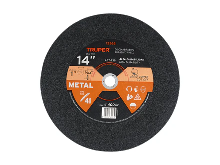 Disco para corte de metal, tipo 1, diámetro 14' TRUPER 12568 - Envío a todo Colombia | aztools.co