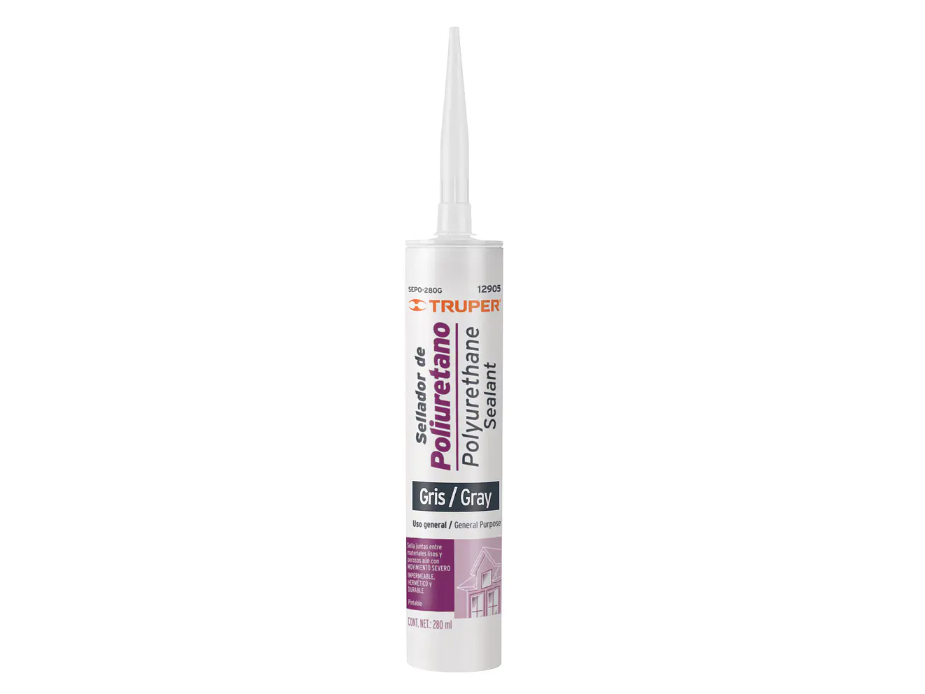 Sellador de poliuretano, gris, 280 ml Truper 12905 - Envío a todo Colombia | aztools.co
