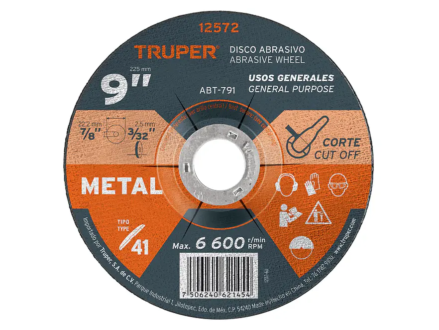 Disco para corte de metal, Tipo 41, 9