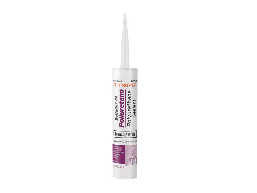 Sellador de poliuretano, blanco, 280 ml Truper 12906 - Envío a todo Colombia | aztools.co