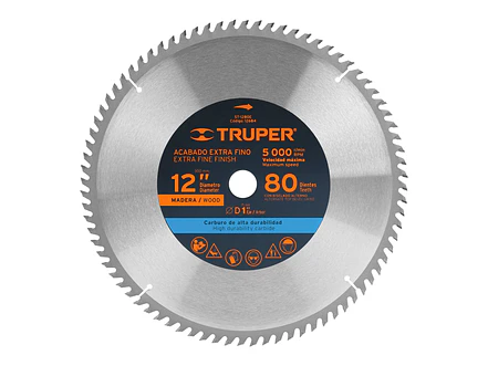 Disco sierra p/madera 12', 80 dientes, centro 1