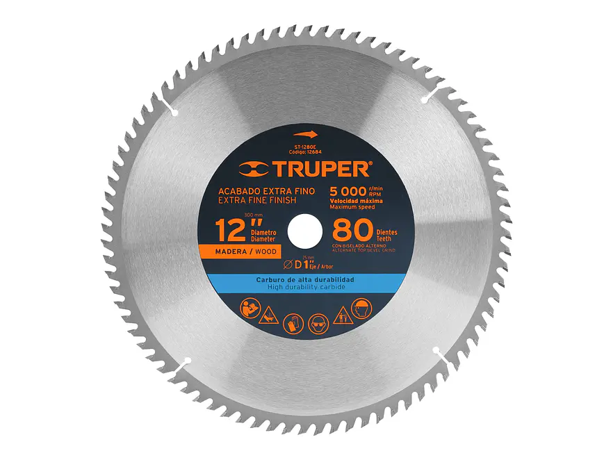 Disco sierra p/madera 12', 80 dientes, centro 1