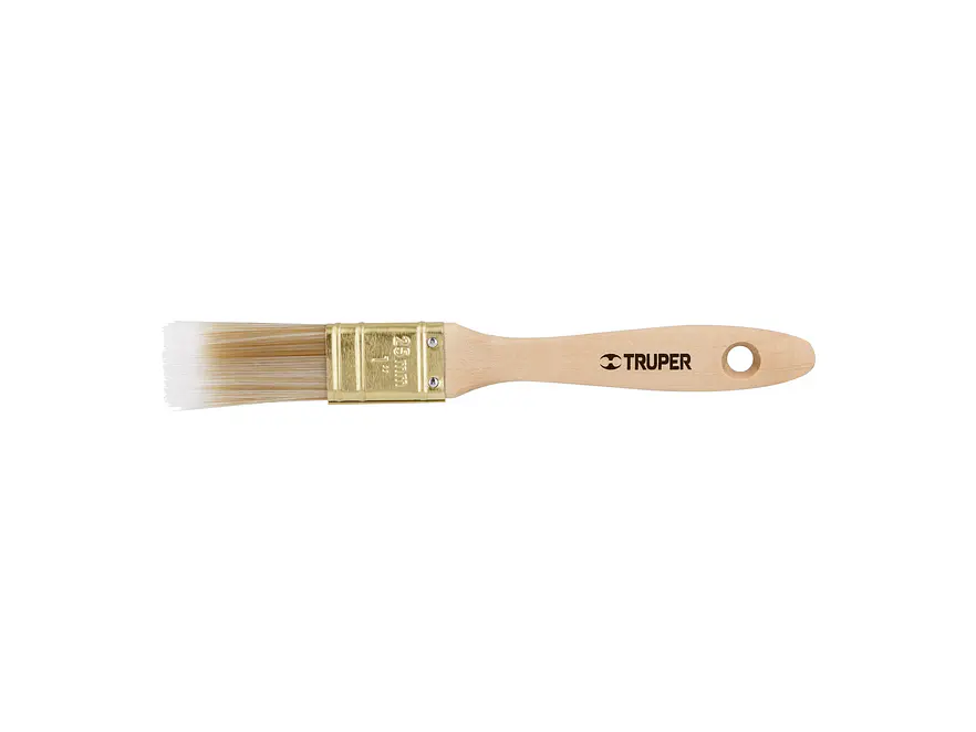 Brocha cerdas sintéticas,mango de madera, corte recto, 1'