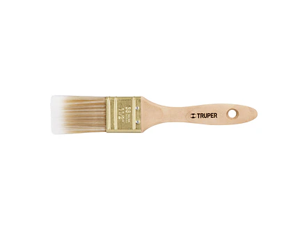 Brocha cerdas sintéticas,mango de madera, corte recto, 1-1/2