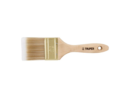 Brocha cerdas sintéticas,mango de madera, corte recto, 2-1/2