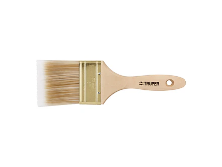 Brocha cerdas sintéticas,mango de madera, corte recto, 3'