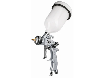Pistola para pintar gravedad HVLP vaso plástico, 1.4 mm TRUPER / Aerógrafo con boquilla de 1.4 mm y vaso de plástico - Foto 1 | aztools.co