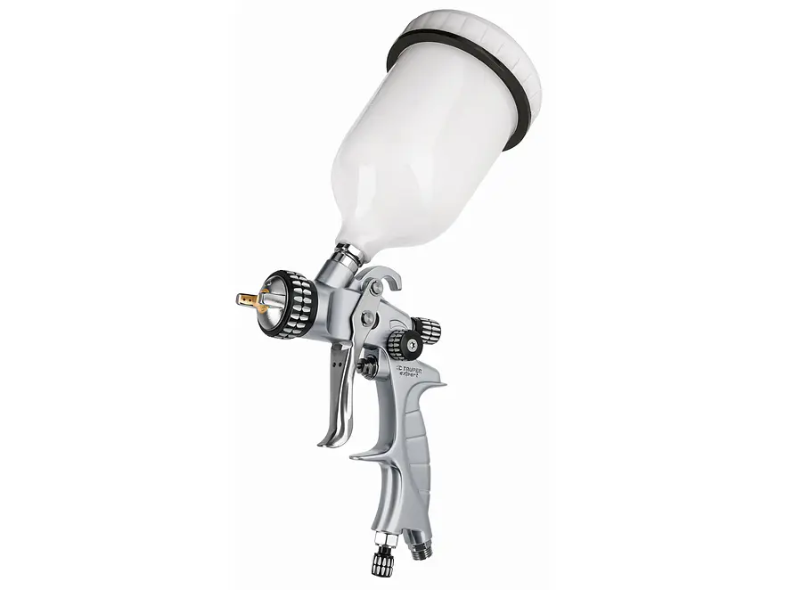 Pistola para pintar gravedad HVLP vaso plástico, 1.4 mm TRUPER / Aerógrafo con boquilla de 1.4 mm y vaso de plástico - Foto 1 | aztools.co