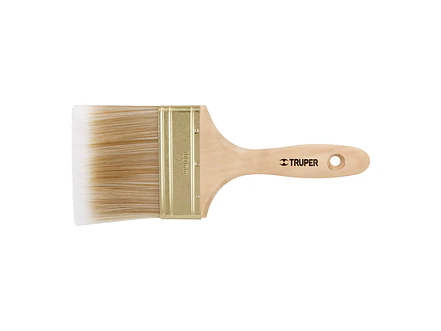 Brocha cerdas sintéticas,mango de madera, corte recto, 4'
