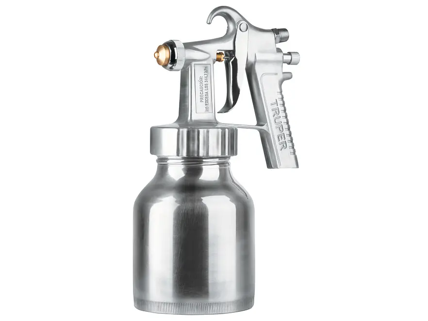 Pistola para pintar baja presión Truper 14036, pulida, entrada superior  - Envío a todo Colombia | aztools.co