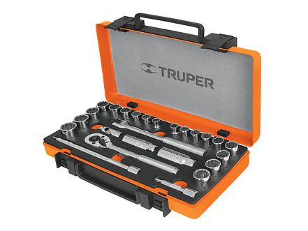 Juego de copas milimétrico Truper 13954, mando 3/8