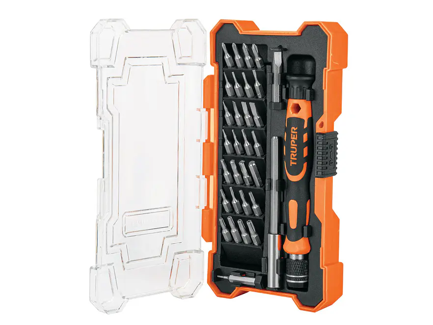 Destornillador joyero de precisión con 30 puntas y extensión Truper 14162 - Foto 2 | aztools.co