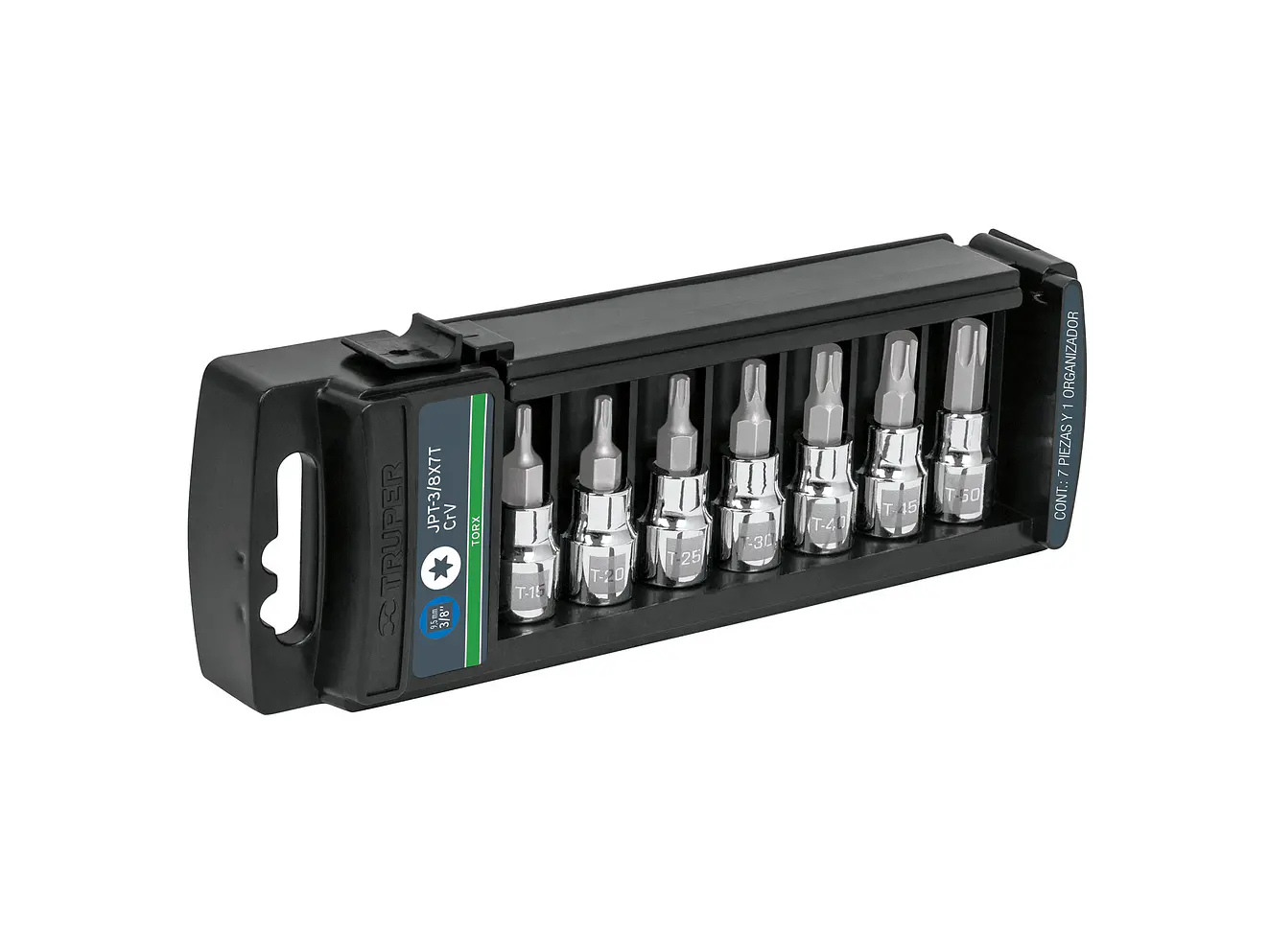 Juego de copas, punta torx Truper 14171, mando 3/8