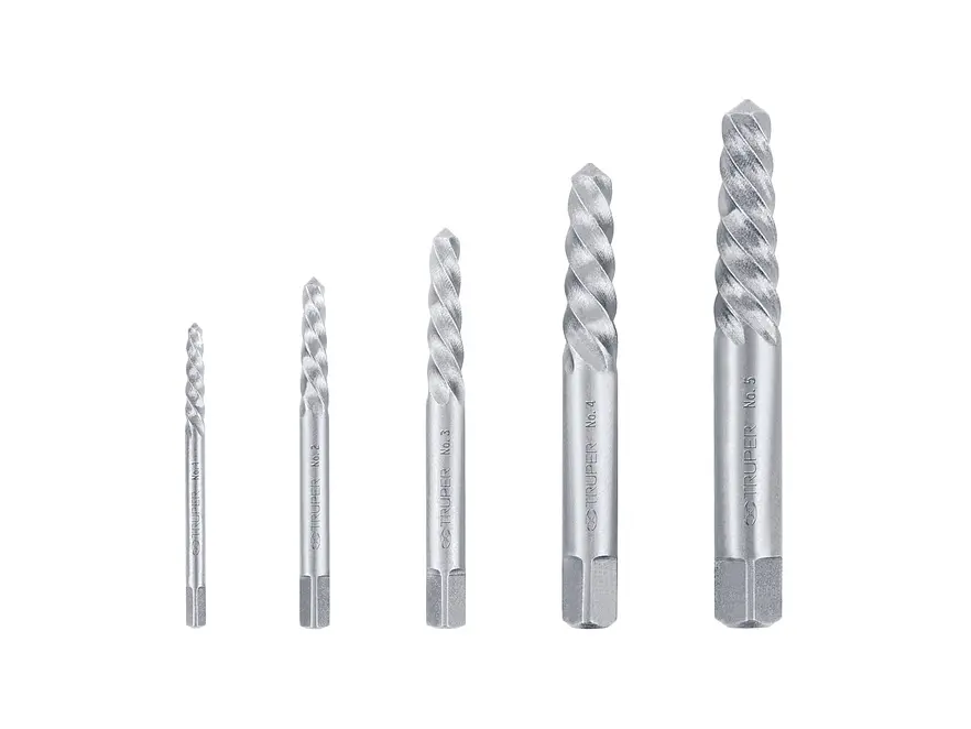 Juego extractores de tornillos, 5 piezas TRUPER 14512 - Envío a todo Colombia | aztools.co