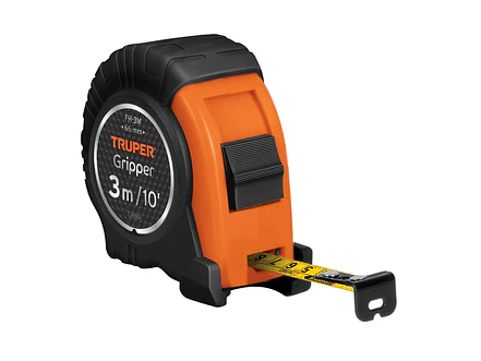 Flexómetro Gripper, resiste impactos, 3 m, cinta 1/2