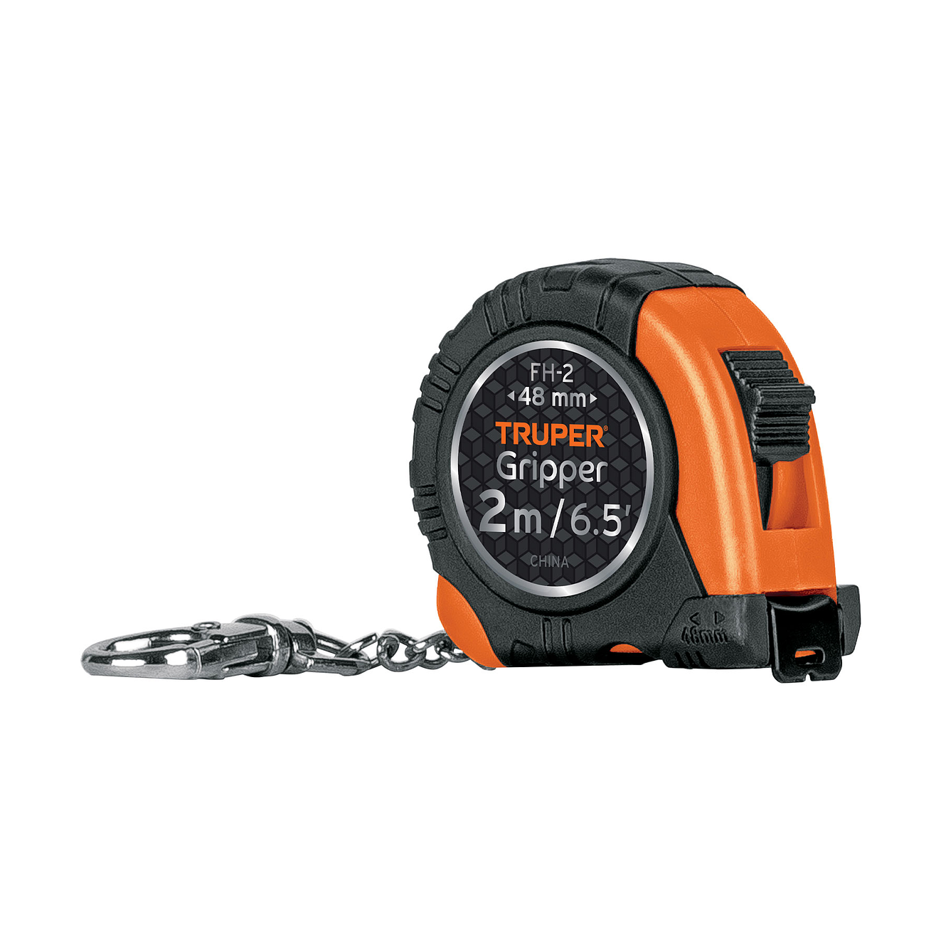 Flexómetro Gripper tipo llavero, 2 m, cinta 1/2